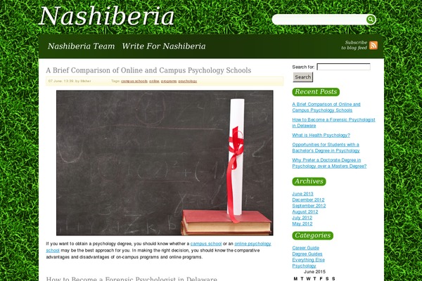 nashiberia.com site used Greenblog