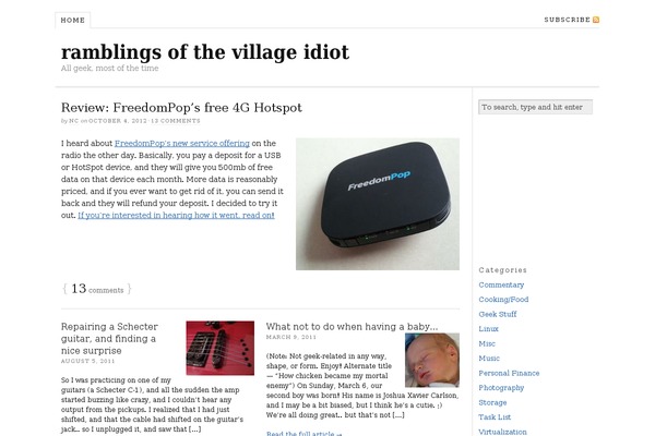 natecarlson.com site used Thesis