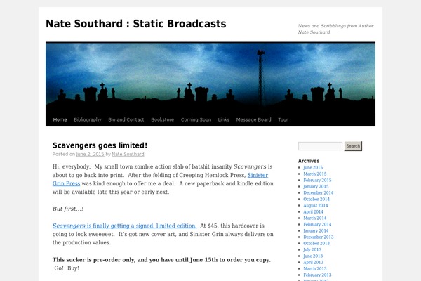 Twenty Ten theme site design template sample