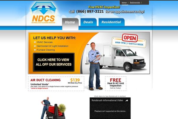 nationalductcleaningservices.com site used Custom