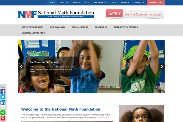 nationalmathfoundation.org site used Nmftheme