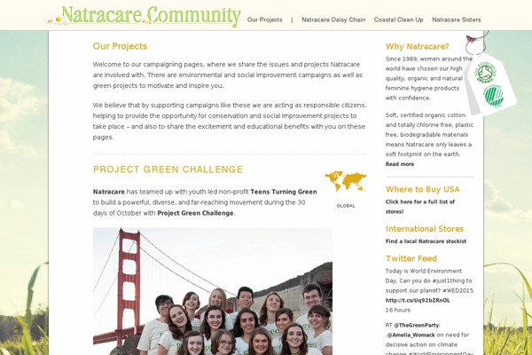 natracaregreenchallenge.com site used Natracare