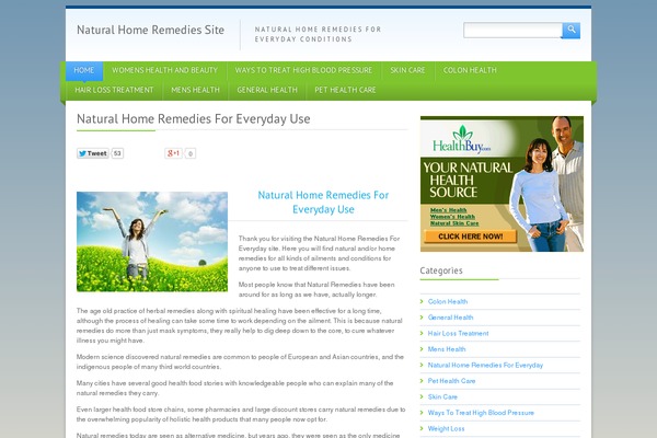 Green One theme site design template sample