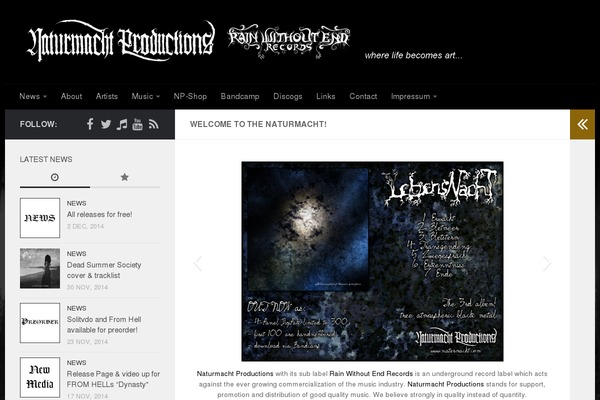 naturmacht.com site used Naturmachtheme