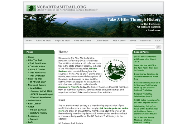 ncbartramtrail.org site used Wp-multiflex-3-10