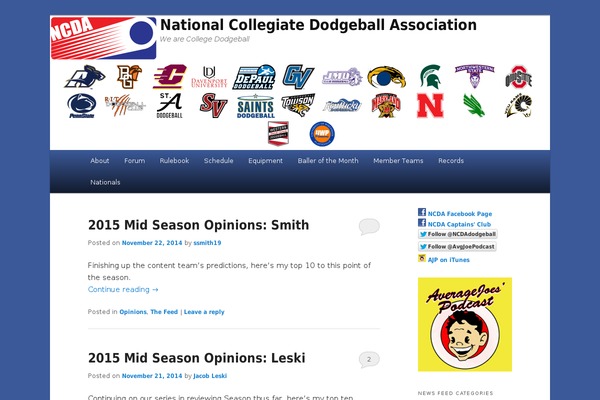 ncdadodgeball.com site used Twentysixteen-ncda