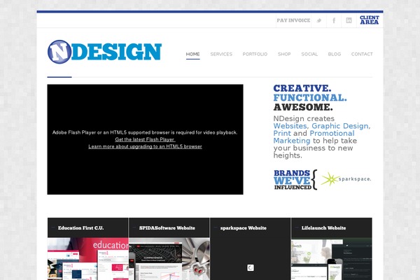 NDesign theme site design template sample