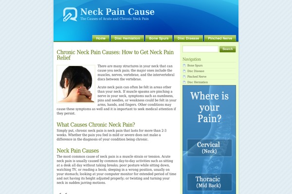 neckpain-cause.com site used Glossyblue