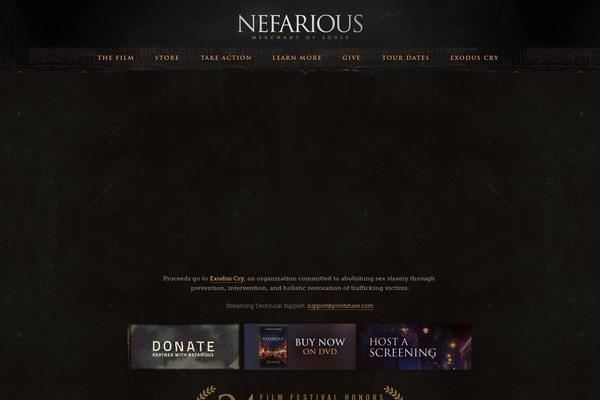 nefariousdocumentary.com site used Nefarious