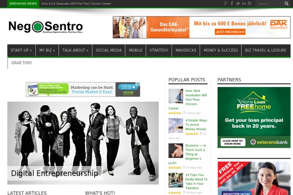 negosentro.com site used Morenews-pro