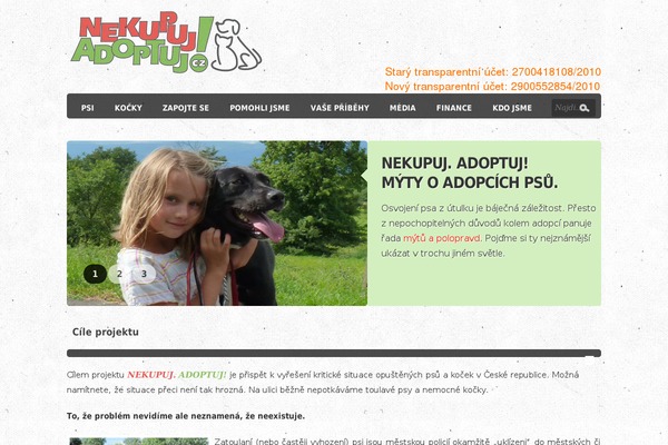 nekupujadoptuj.cz site used Ajeeban-theme