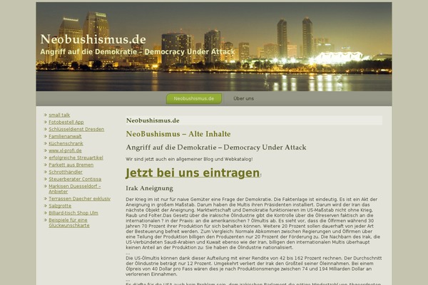 neobushismus.de site used Webkatalog