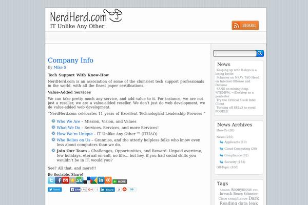 nerdherd.com site used Skinbu