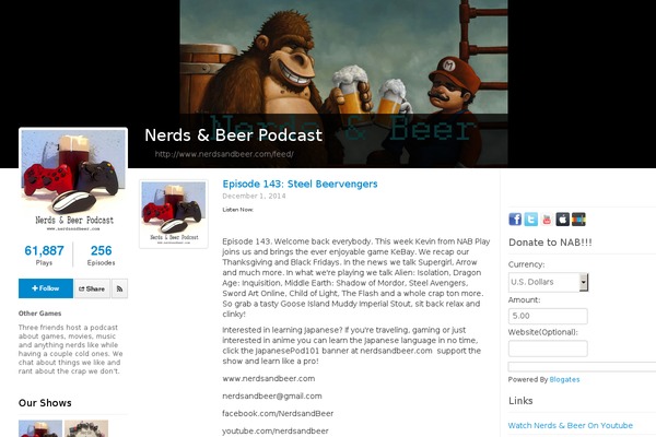 nerdsandbeer.com site used Frontrow