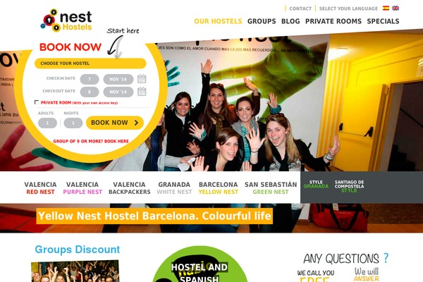 nest-hostels.com site used Nesthostel
