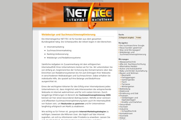 net-tec-online.ch site used Flash Blog