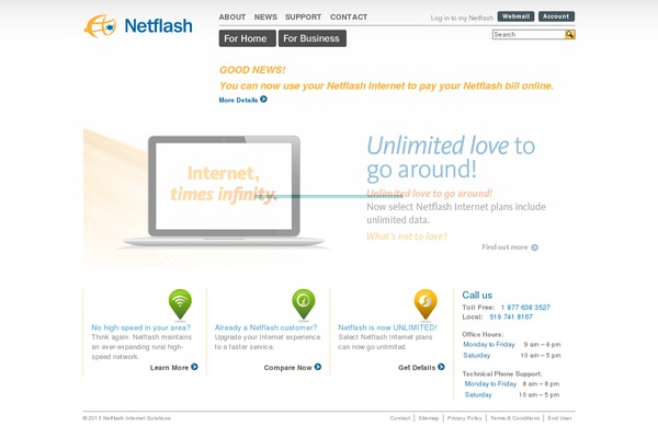 netflash.net site used Sleek-child