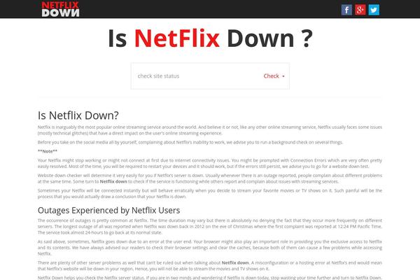 netflixdown.com site used Netflixdown
