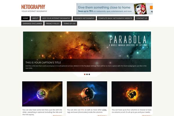Parabola theme site design template sample