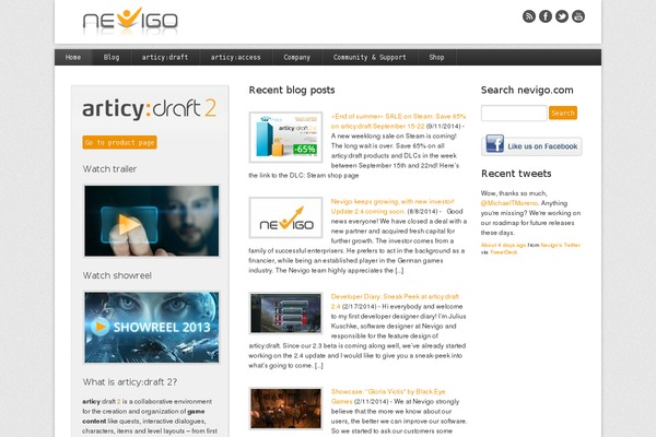 nevigo.com site used Articy