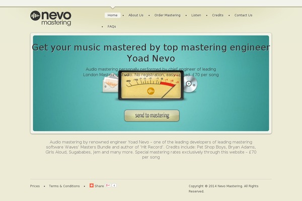 nevomastering.com site used Nevo-studios