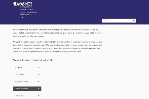 newcasinosites.org site used Newcasinos