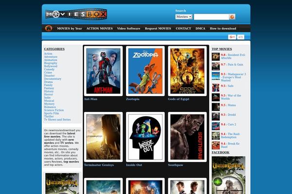 Movies theme site design template sample