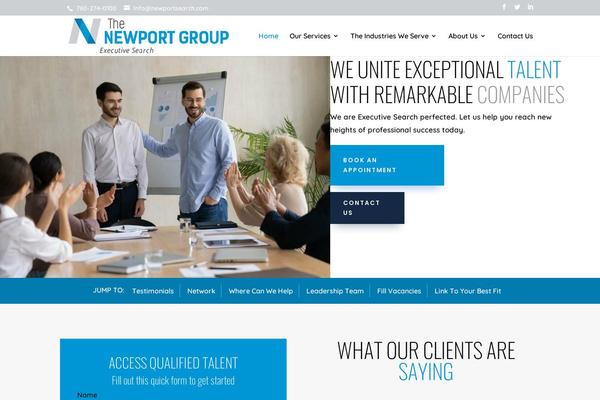 Newport theme site design template sample