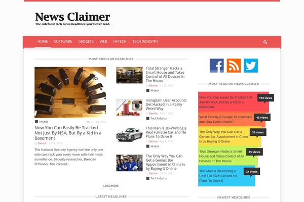newsclaimer.com site used Magazin