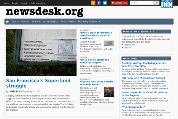 newsdesk.org site used Newsdesk