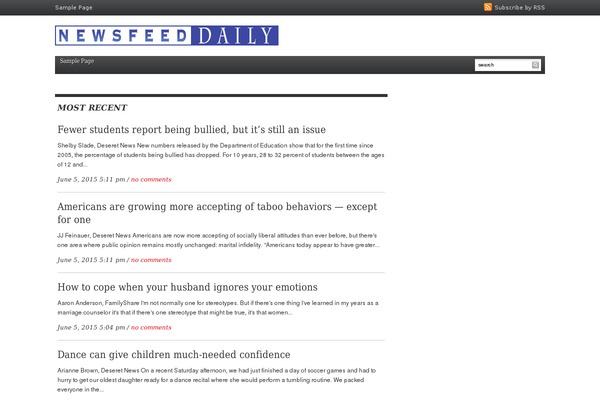 Daily Headlines theme site design template sample
