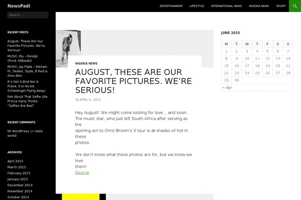 Twenty Fourteen theme site design template sample