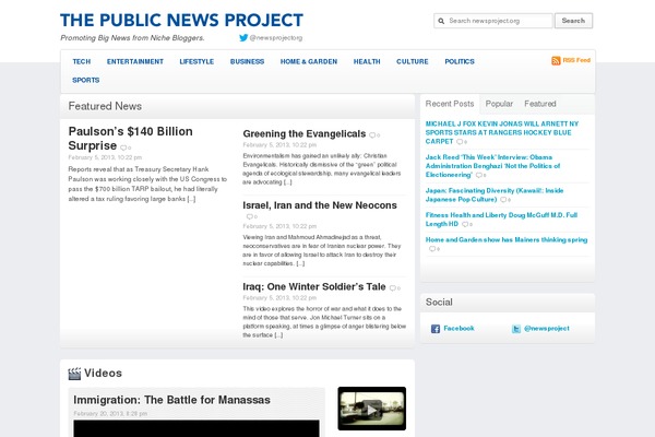 newsproject.org site used Cadabrapress