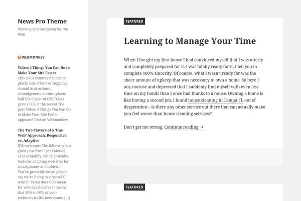 Twenty Fifteen theme site design template sample