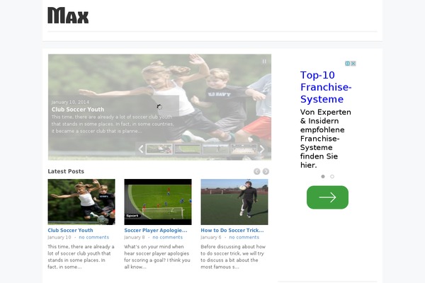 Max Magazine theme site design template sample