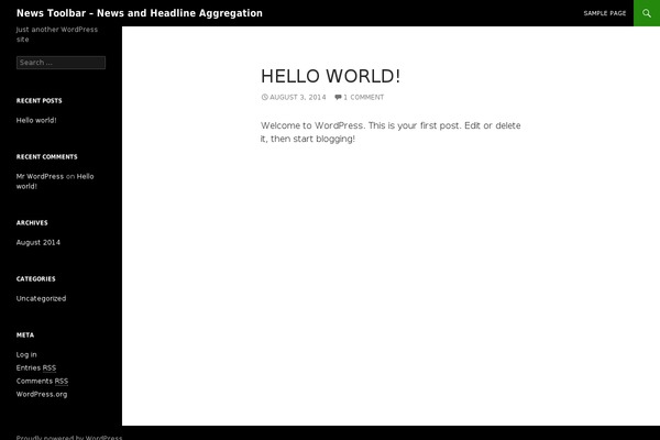 newstoolbar.org site used Twenty Fourteen