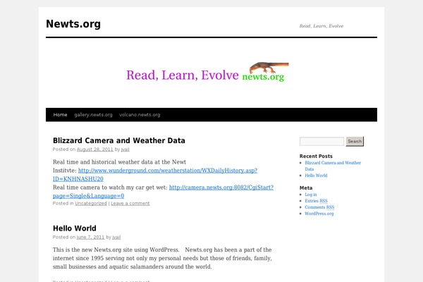 newts.org site used evolve