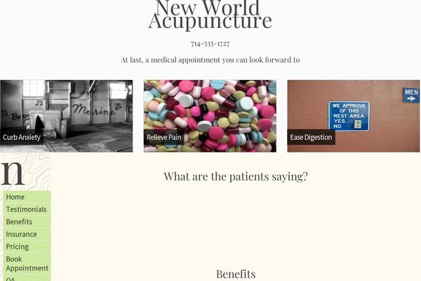 newworldacupuncture.com site used New-world