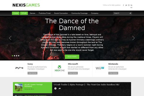 Games Zone Child theme site design template sample