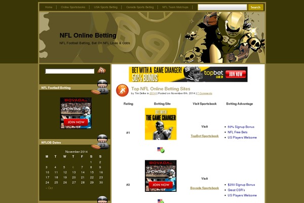 nfl-online-betting.com site used Sportsbook