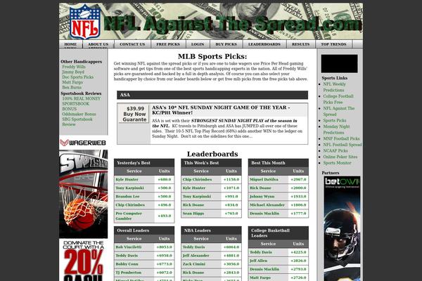 nflagainstthespread.com site used Collegefootballpicksfree