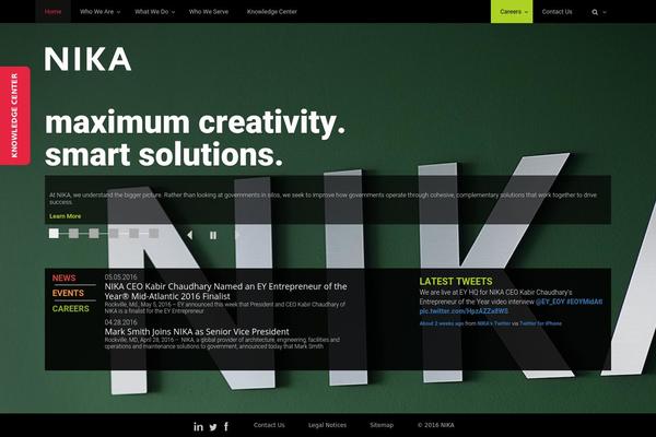 Nika theme site design template sample