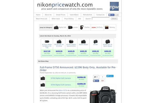 nikonpricewatch.com site used Cpw