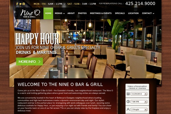 nineobarandgrill.com site used Nineo-sc