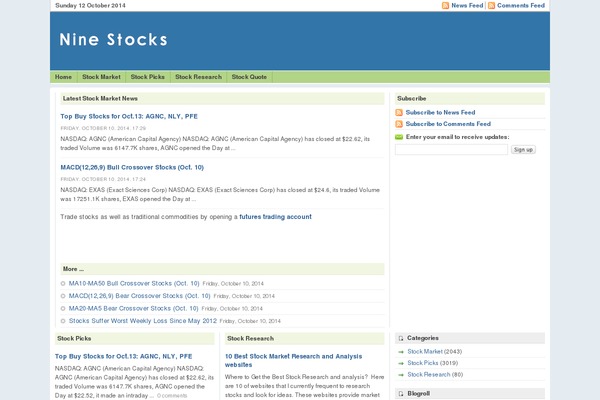 ninestocks.com site used Wp Max