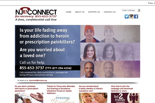 njconnectforrecovery.org site used Cleandesign