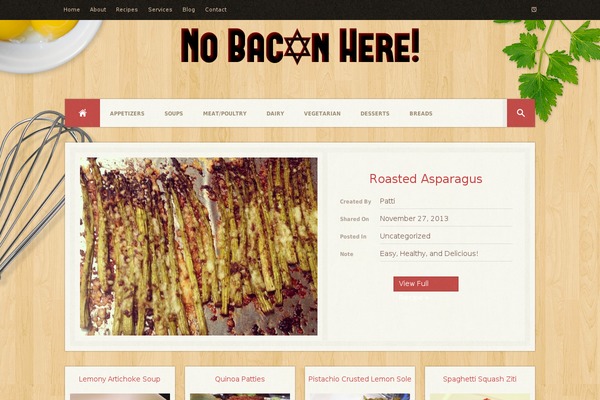 Ingredients theme site design template sample