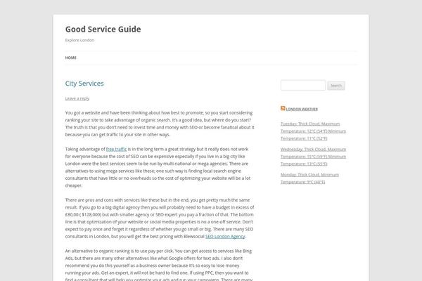 Twenty Twelve theme site design template sample