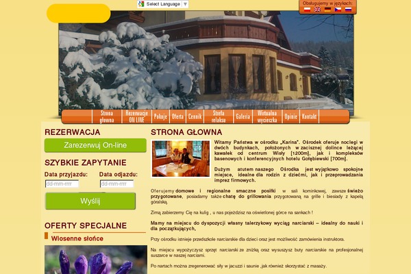 noclegiwisla.eu site used Karina