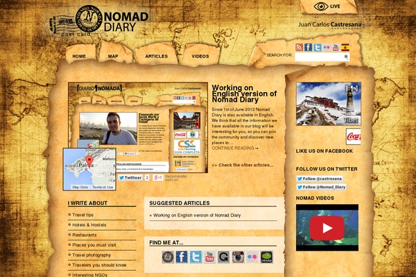 nomaddiary.com site used Diarionomada